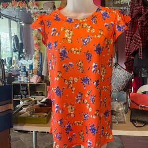 White Birch Orange Floral Blouse